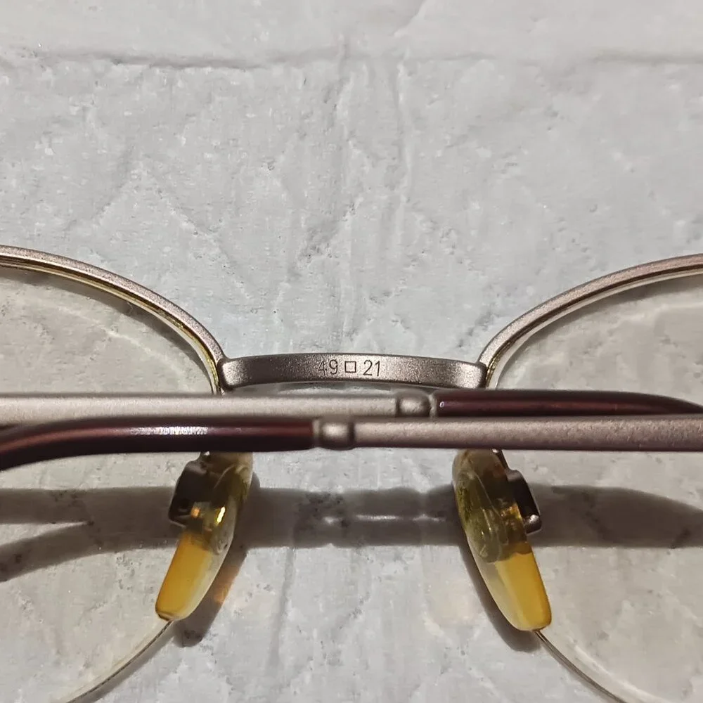 Vintage Emporio Armani Italy 080 1089 Eyeglasses Frames Champagne 49-21-135 - Picture 12 of 15